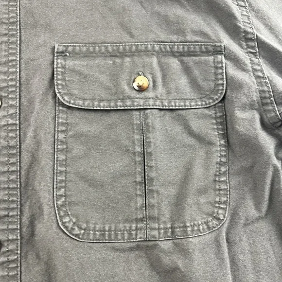 Cabelas Canvas Shooting Shirt Youth XL Hunting Shoulder Pad Green Field Safari - Picture 6 of 13